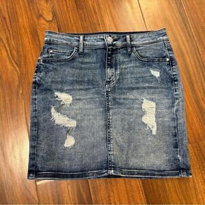 Guess denim ripped skirt